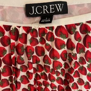 J. Crew Red Strawberry Pattern Skirt